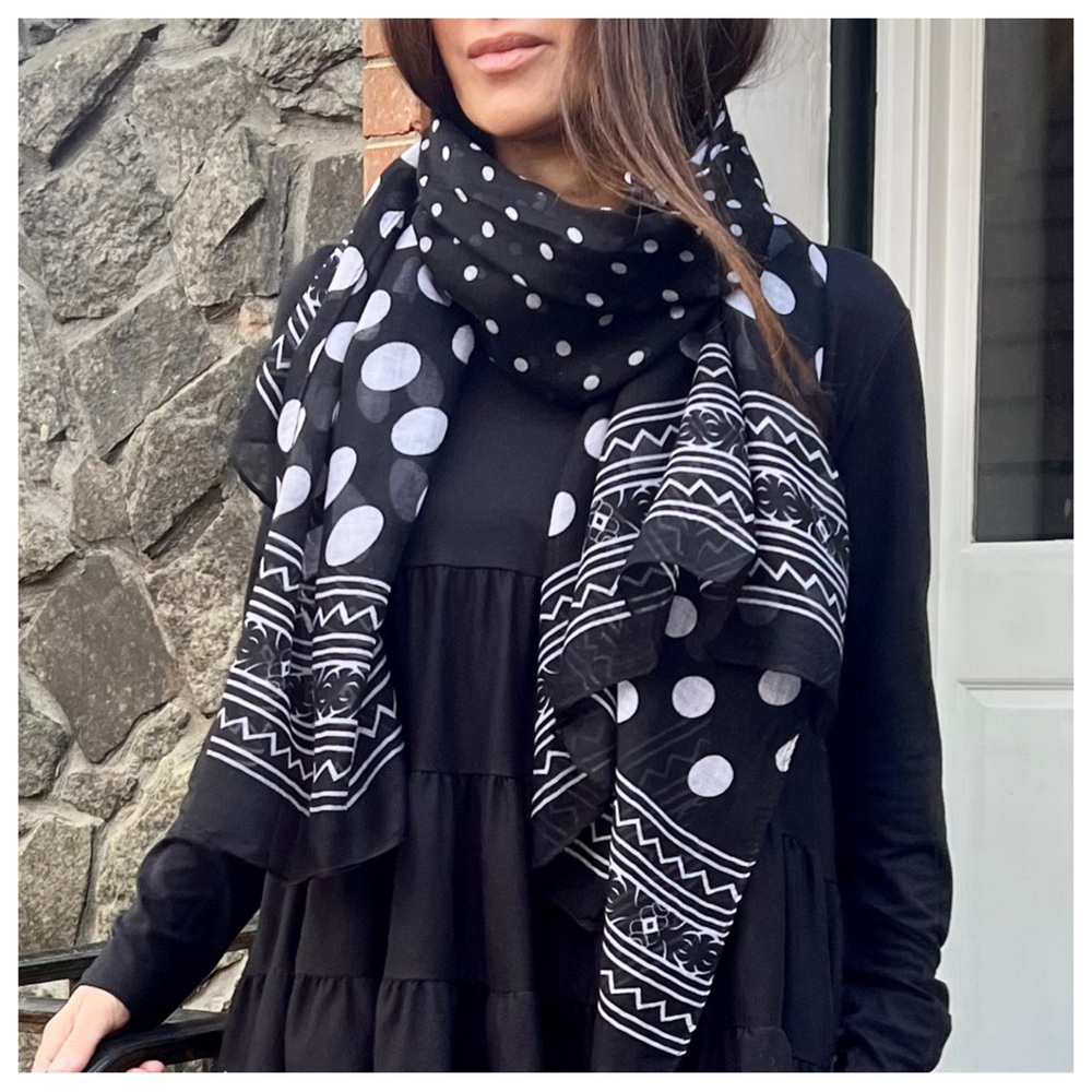 Chic polka dot scarf shawl